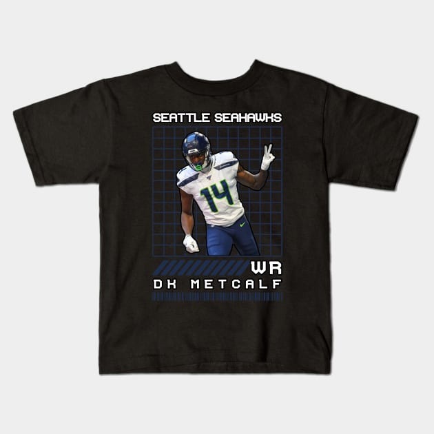 DK METCALF - WR - SEATTLE SEAHAWKS Kids T-Shirt by Mudahan Muncul 2022